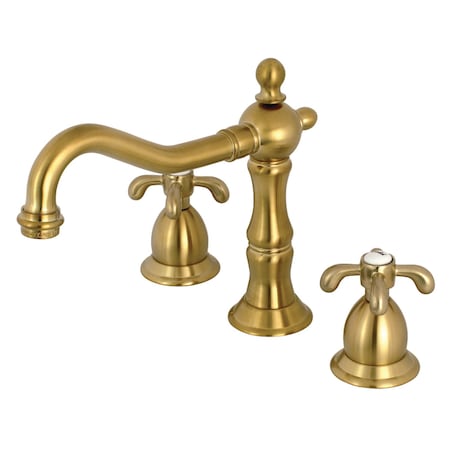 Kingston Brass KS1977TX 8" Widespread Bathroom Faucet, Brushed Brass KS1977TX